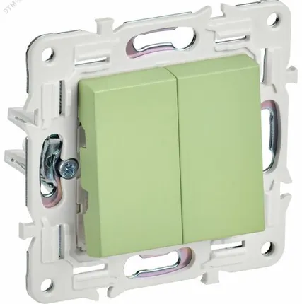 Фото №0 SKANDY Выключатель 2-клавишный 10А SK-V04G мятный IEK