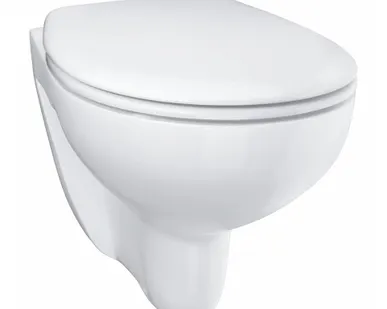 фото Унитаз подвесной безободковый Grohe Bau Ceramic 39351000 с сиденьем микролифт альпин-белый