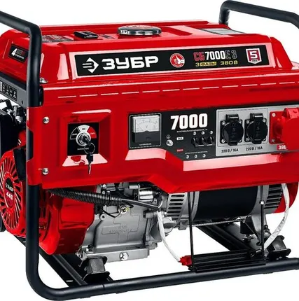 Фото №0 Генератор бензиновый 7 кВт ЗУБР 7000 Вт, СБ-7000Е-3