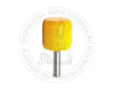 фото 6C1R2-40 - цилиндр с закруглением, Ø хвостовика 6мм X Ø фрезы 25.4мм (fine/желтый)