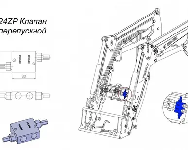 фото Клапан перепускной VBDC3802 210b -VAU 1/2cal 24ZP на фронтальный погрузчик Metal-Fach Т-229