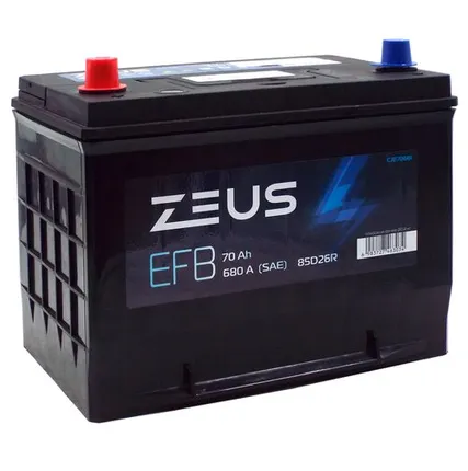 Фото №0 Аккумулятор ZEUS EFB Asia 85D26R 70 Ач п.п.