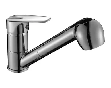 фото Смеситель для кухни Rossinka выдвижная лейка D40-25