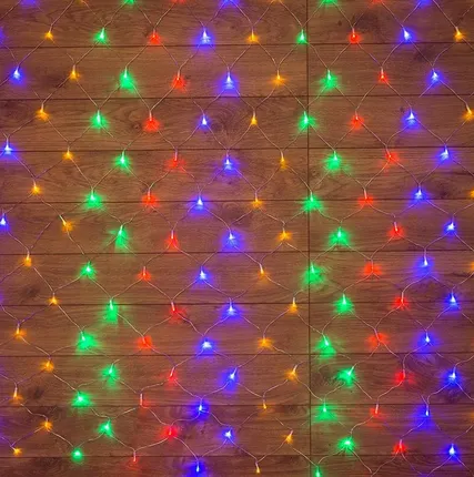 Фото №0 Гирлянда Сеть "НЕТ ЛАЙТ" 1х1.5м 96LED 6Вт 220В IP20 (с контроллером 8 программ) мульти.; черн. провод NEON-NIGHT 215-119-6