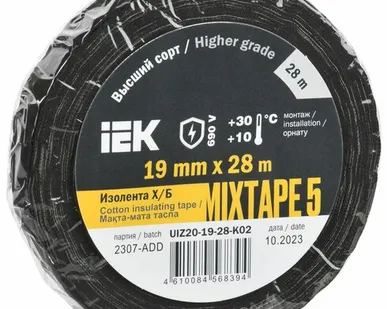 фото MIXTAPE 5 Изолента Х/Б 19мм 28м IEK