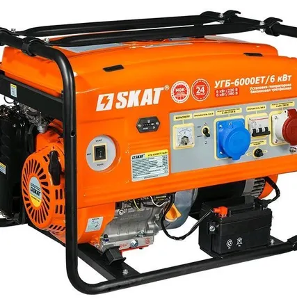Фото №0 Генератор бензиновый УГБ -6000ЕТ 6 кВт (220-380) SKAT