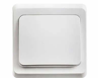 фото Выключатель света одноклавишный белый
