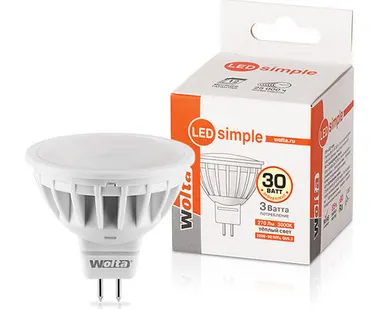 фото Светодиодная Лампа LED WOLTA 3W, GU5.3, 3000K, 270Лм