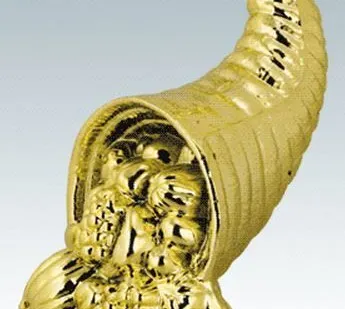 фото Фигурка - приз - награда Рог изобилия с надписью на каменном основании