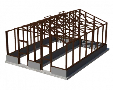 фото Теплица английская СУПЕР ЧЕЛСИ / Оранжерея 5,7х7,15 м, 2 отделения/ цвет Коричневый (RAL 8017)