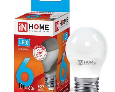 фото Лампа светодиодная LED-ШАР-VC 6Вт 230В E27 4000К 540лм IN HOME 4690612020532