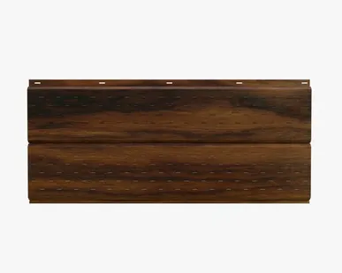 фото Сайдинг Потолочно-фасадная панель «Софит» перфорированный покрытие 3D мореный тик Россия, эконом, 0.4-0.45 мм