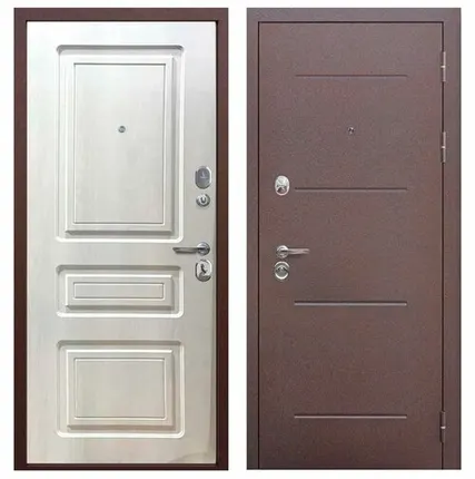 Фото №0 Дверь входная Толстяк (Ferroni) металл/МДФ, Медный антик/Белый ясень 2050х860мм, ПРАВАЯ