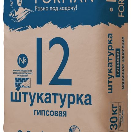 Фото №0 Штукатурка гипс м/н 30кг №12 ФОРМАН (50) П