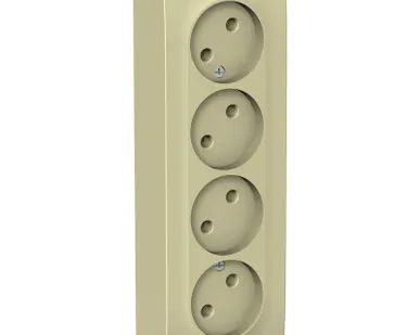 фото Розетка 4-м ОП BLANCA 16А 250В без шторок без заземл. изол. пласт. беж. SchE BLNRA000417