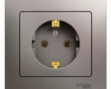 фото Розетка 1-м СП Glossa 16А IP20 250В с заземл. в сборе платина SchE GSL001242