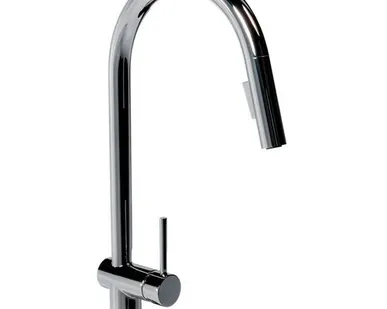 фото смеситель для кухни RAVAK KF 020.00 выдвижной латунь хром