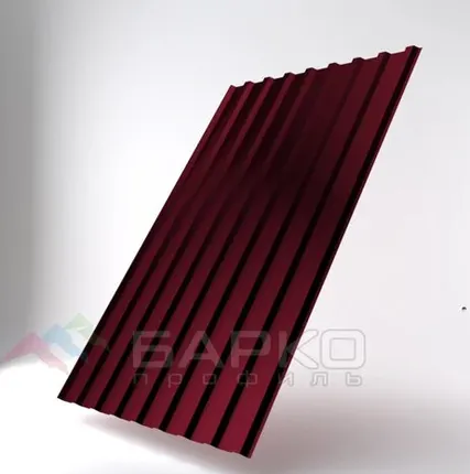 Фото №0 Профлист НС-20 - 1150 мм (1100 мм) 00000326/7 Винно-красный RAL 3005 Полиэстер 0.7