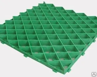 фото Решетка газонная Gidrolica Eco Pro РГ-60.60.4 - пластиковая зеленая