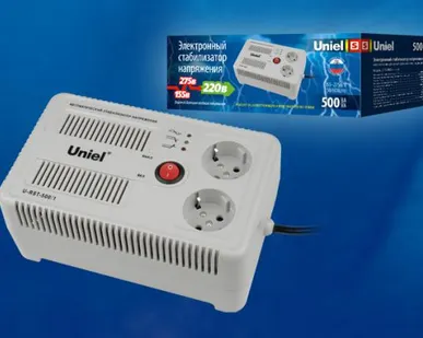 фото Стабилизатор напряжения U-RST-500/1 Стабилизатор напряжения серии "Simple Standard". 500ВА. Настольный. TM Uniel.
