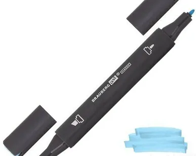 фото Маркер для скетчинга ХУДОЖЕСТВЕННЫЙ 1 мм - 6 мм BRAUBERG ART CLASSIC, ПАСТЕЛЬНЫЙ ГОЛУБОЙ (B203), 151835 (0.025)