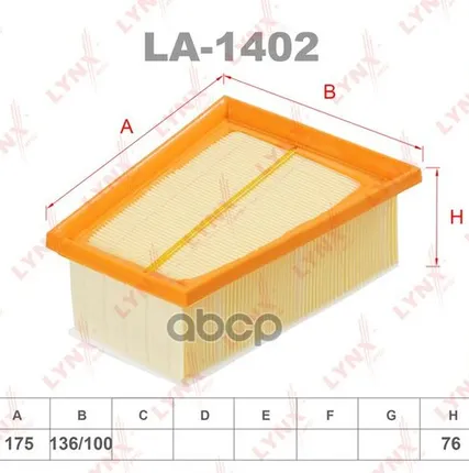 Фото №0 Фильтр Воздушный LYNXauto арт. LA1402