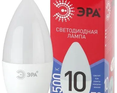 фото Лампа светодиодная ECO LED B35-10W-865-E14 R (диод свеча 10Вт холодн. E14) (10/100/3500) ЭРА Б0045337