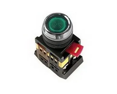 фото Кнопка ABLFS-22 плоская зеленый неон 1з+1р IEK