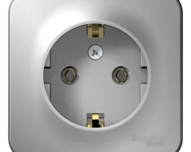 фото Розетка 1-м ОП Blanca 16А IP20 250В с заземл. без защ. шторок с изолир. пластиной алюм. SE BLNRA010113