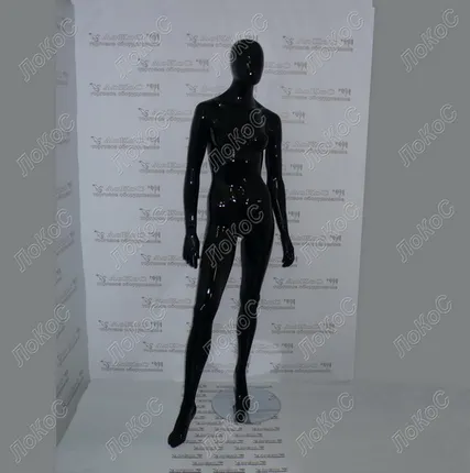 Фото №0 Манекен женский 180см, 91-61-91см, черный глянец