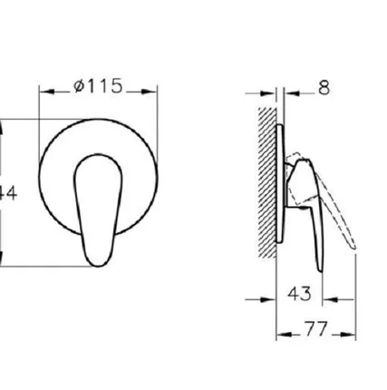 Фото №0 Смеситель для душа Vitra Dynamic S A42225EXP