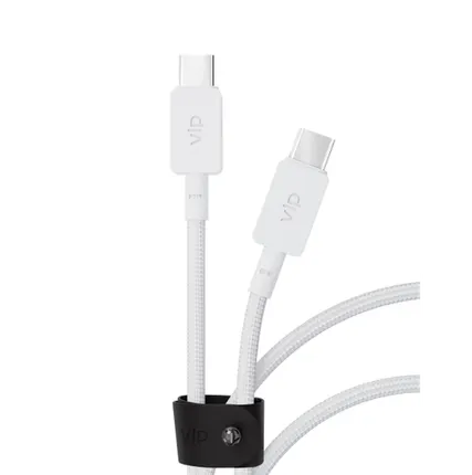 Фото №0 Дата-кабель "vlp" Nylon Cable USB C - USB C, 100W, 2м, белый