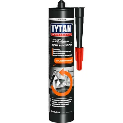 Фото №0 Герметик для кровли каучуковый чёрный 310 мл. (12 шт) TYTAN