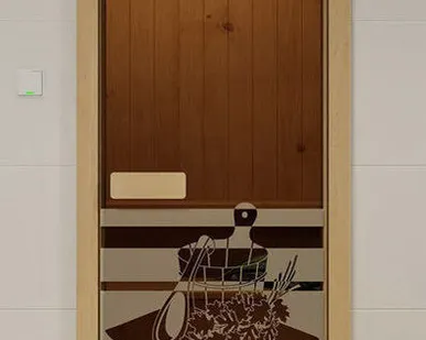 фото Дверь стеклянная SAUNA MARKET 1900х700 бронза - Банный день (коробка из лис