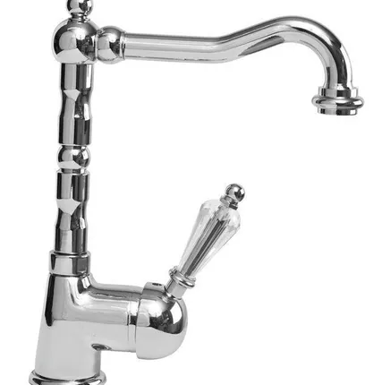 Фото №0 Смеситель для раковины с донным клапаном хром, ручка Swarovski Cezares Vint