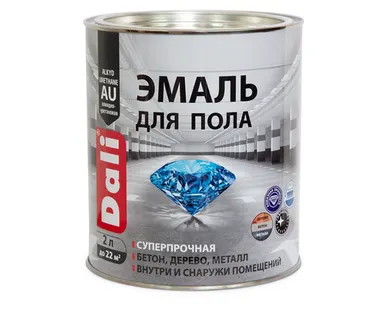 фото Эмаль Dali для пола, алкидно-уретановая, база С, 2 л