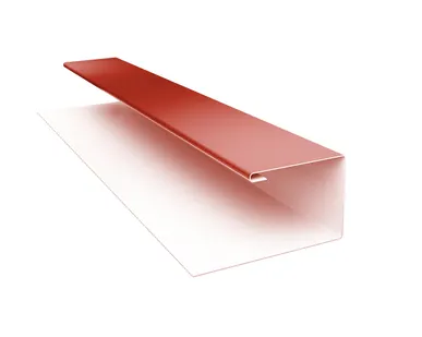 фото Планка П-образная БХ new 0,5 Satin с пленкой RAL 8004 терракота