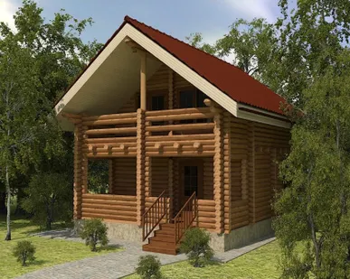 фото Сруб дома 6х9 м двухэтажный