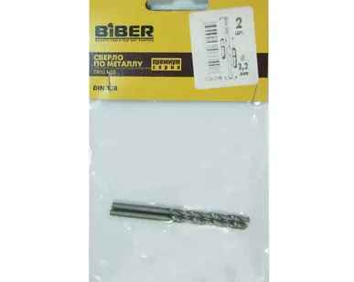 фото Сверло по металлу BIBER, HSS Премиум, 3.2мм (уп.2шт)