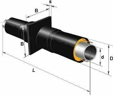 Фото №0 Опора неподвижная ППУ-ПЭ 108 Тип 1 из черной трубы