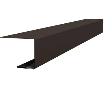 фото Планка завершающая фальц 0,5 Satin с пленкой RR 32 темно-коричневый