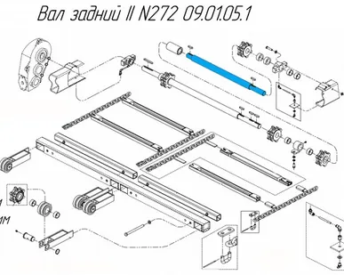фото Вал задний II N272 09.01.05.1 на навозоразбрасыватель Metal-Fach N-272
