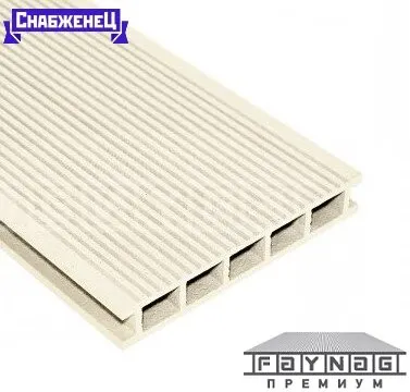 Фото №0 Террасная доска из ДПК Faynag "Velvet" цвет: Слоновая Кость, 152x24 мм (цена м2)
