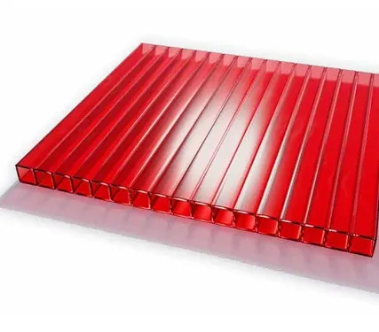 Фото №1 Сотовый поликарбонат SKYGLASS Красный 10 мм (2,1*12 м)