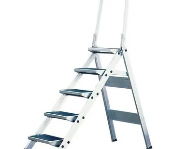 фото Складной трап с откидной дугой безопасности Krause 810267, 4 ступени