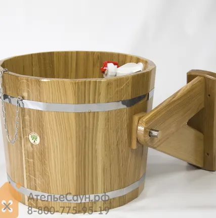 Фото №2 Обливное ведро для бани BentWood 20 л (из дуба натурального)