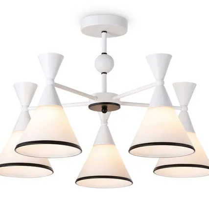 Фото №0 Светильник подвесной AMBRELLA LIGHT TR TR3165/5 WH/BK E27/5 60W D580х380 белый/черный