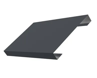 фото Ламель лицевая 150 жалюзи Texas 0,5 Quarzit Lite с пленкой RAL 7024 мокрый асфальт