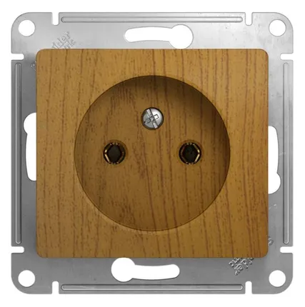 Фото №0 Розетка 1-м СП Glossa 16А IP20 без заземл. механизм дерево дуб SE GSL000541