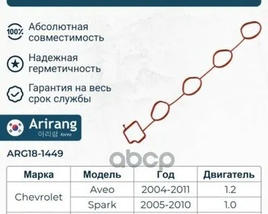 фото Прокладка впускного коллектора Arirang арт. ARG181449